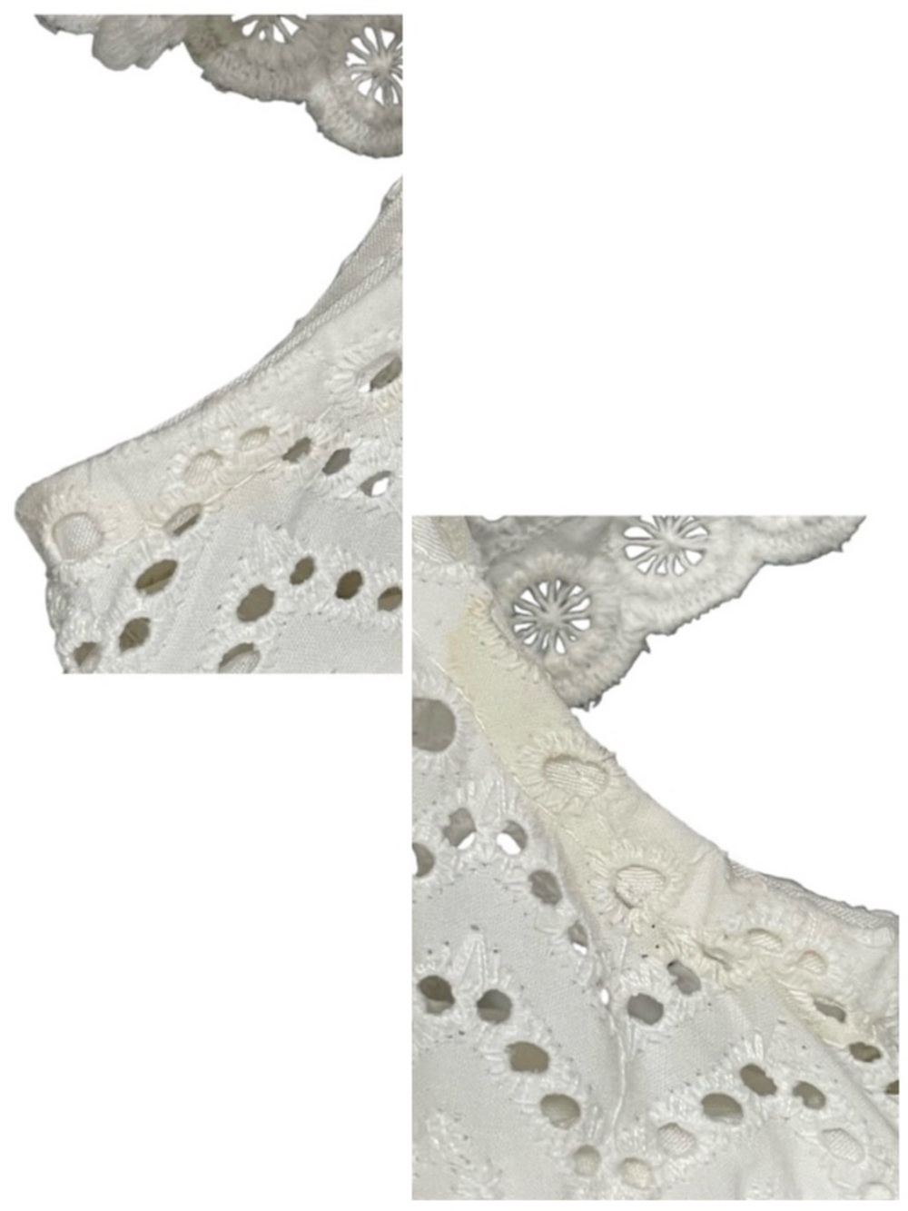SELF PORTRAIT Off White Lace Cotton Mini Dress Small - Picture 8 of 13